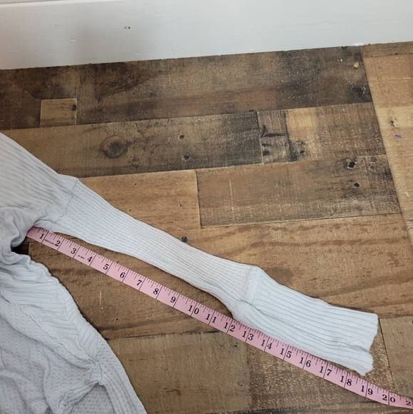 Small Free People Oversized Waffle Knit Baby Blue Top - Picture 5 of 5